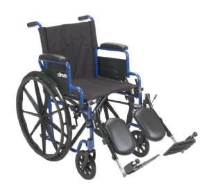Drive Medical Blue Streak Wheelchair with Flip Back Desk Arms, Elevating Leg Rests, 20 Inch Seat from Drive Medical