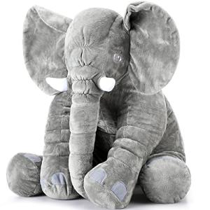 Yulejo Giant Stuffed Elephant Plush Animal Toy Huge Soft Big Large Animals Doll Gray Gifts for Kids Girlfriend Home Decor (31.5 Inch) by Yulejo