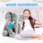 Yulejo Giant Stuffed Elephant Plush Animal Toy Huge Soft Big Large Animals Doll Gray Gifts for Kids Girlfriend Home Decor (31.5 Inch) by Yulejo