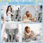 Yulejo Giant Stuffed Elephant Plush Animal Toy Huge Soft Big Large Animals Doll Gray Gifts for Kids Girlfriend Home Decor (31.5 Inch) by Yulejo