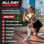 Rymora Leg Compression Sleeve, Calf Support Sleeves Legs Pain Relief for Men and Women, Comfortable and Secure Footless Socks for Fitness, Running, and Shin Splints â White, X-Large (One Pair) by Rymora