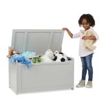 Melissa & Doug Wooden Toy Chest - Gray Furniture for Playroom by Melissa & Doug