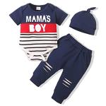 Newborn Baby Boy Clothes Summer Outfits Premature Clothes Boys Cute Infant Boy Outfits Cotton Short Sleeve Blue Romper Ripped Pants Set 0-3 Months Baby Boys Clothes from 
