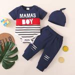 Newborn Baby Boy Clothes Summer Outfits Premature Clothes Boys Cute Infant Boy Outfits Cotton Short Sleeve Blue Romper Ripped Pants Set 0-3 Months Baby Boys Clothes from 