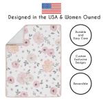 4 pc. Blush Pink, Grey and White Watercolor Floral Baby Girl Crib Bedding Set by Sweet Jojo Designs - Rose Flower Polka Dot from Sweet Jojo Designs