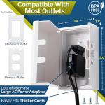 Baby Safety Outlet Cover BOX (2 Pack) Double Lock for Much Better Toddler Proofing, Easier Operation, Simple 3 Step Install with Included Screws. Provides Extra Space Inside for Plugs (2 Pack, White) from 