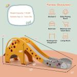 BABY JOY 3 in 1 Slide for Kids, Toddler Large Play Climber Slide PlaySet with Extra Long Slipping Slope, Basketball Hoop and Ball, Ideal Gift for Boys and Girls Indoor Outdoor Use (Yellow Giraffe) by BABY JOY