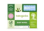Baby Wipes, Babyganics Unscented Diaper Wipes, 800 Count, (10 Packs of 80), Non-Allergenic and formulated with Plant Derived Ingredients by Babyganics