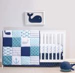 The Peanutshell Nautical Crib Bedding Set for Baby Boys or Girls | 3 Piece Unisex Nursery Set | Crib Quilt, Crib Sheet, Crib Skirt Included from Farallon Brands