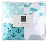 The Peanutshell Nautical Crib Bedding Set for Baby Boys or Girls | 3 Piece Unisex Nursery Set | Crib Quilt, Crib Sheet, Crib Skirt Included from Farallon Brands