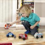 Melissa & Doug Emergency Vehicle Wooden Play Set With 4 Vehicles, 4 Play Figures by Melissa and Doug