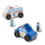 Melissa & Doug Emergency Vehicle Wooden Play Set With 4 Vehicles, 4 Play Figures by Melissa and Doug