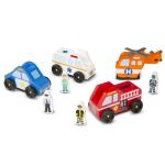 Melissa & Doug Emergency Vehicle Wooden Play Set With 4 Vehicles, 4 Play Figures by Melissa and Doug