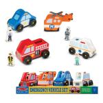 Melissa & Doug Emergency Vehicle Wooden Play Set With 4 Vehicles, 4 Play Figures by Melissa and Doug