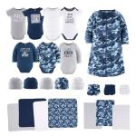 The Peanutshell Newborn Layette Gift Set for Baby Boys | 23 Piece Newborn Boy Clothes & Accessories Set | Fits Newborns to 3 Months | Blue Camo from 