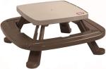 Little Tikes Fold 'n Store Picnic Table with Market Umbrella, Brown (632433M) from MGA Entertainment