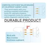 Baby Proofing Magnetic Cabinet Locks Child Proof Extra Magnet (4 Pack) Universal Replacement Keys for Magnetic Locking System - Baby Safety Latch for Drawers and Cabinet - 4 Key Holders Included by AILUOQI