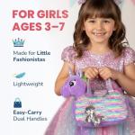 Little Jupiter Plush Pet Set - Unicorn Toys - Unicorn Gift for Girls - Stuffed Animal for Kids - Plushie - Plush Toy - w/ Reversible Sequins & Charm (Purple Rainbow Unicorn) Age 4 - 5 - 6 - 7 yrs by Little Jupiter