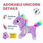 Little Jupiter Plush Pet Set - Unicorn Toys - Unicorn Gift for Girls - Stuffed Animal for Kids - Plushie - Plush Toy - w/ Reversible Sequins & Charm (Purple Rainbow Unicorn) Age 4 - 5 - 6 - 7 yrs by Little Jupiter