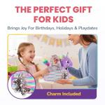 Little Jupiter Plush Pet Set - Unicorn Toys - Unicorn Gift for Girls - Stuffed Animal for Kids - Plushie - Plush Toy - w/ Reversible Sequins & Charm (Purple Rainbow Unicorn) Age 4 - 5 - 6 - 7 yrs by Little Jupiter