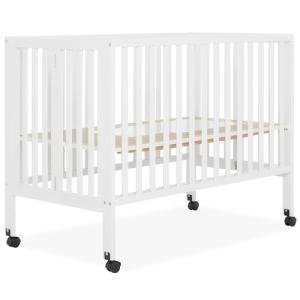 Dream On Me Quinn Full-Size Folding Crib I Removeable Wheels I Modern Nursey I Adjustable Mattress Support I Patent Folding System, White , 54x31x46 Inch (Pack of 1) from Dream On Me