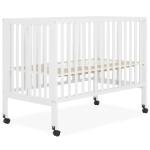 Dream On Me Quinn Full-Size Folding Crib I Removeable Wheels I Modern Nursey I Adjustable Mattress Support I Patent Folding System, White , 54x31x46 Inch (Pack of 1) from Dream On Me