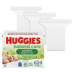 Baby Wipes, Huggies Natural Care Sensitive Baby Diaper Wipes, Unscented, Hypoallergenic, 3 Refill Packs (624 Wipes Total) from Kimberly-Clark Corp.