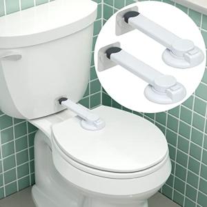 Baby Toilet Lock (2 Pack) Ideal Baby Proof Toilet Lid Lock with Arm â No Tools Needed Easy Installation with 3M Adhesive â Top Safety Toilet Seat Lock â Fits Most Toilets â White from Wappa