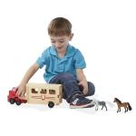 Melissa & Doug Horse Carrier Wooden Vehicle Play Set With 2 Flocked Horses and Pull-Down Ramp from Melissa & Doug