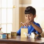 Melissa & Doug Horse Carrier Wooden Vehicle Play Set With 2 Flocked Horses and Pull-Down Ramp from Melissa & Doug