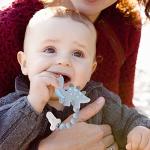 Baby Teething Toys for Babies 3-6 6-12 Months, Dinosaur Teether Pain Relief Toy with One Piece Design Pacifier Clip Holder Set, Freezer Safe Neutral Shower Gift for Boys and Girls (Grey) by Slotic