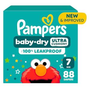 Diapers Size 7, 88 Count - Pampers Baby Dry Disposable Baby Diapers, Enormous Pack by Procter & Gamble