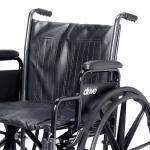 Drive Medical Silver Sport 2 Wheelchair with Various Arms Styles and Front Rigging Options, Black, 20 Inch by Drive Medical