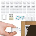 Baby Proofing Magnetic Cabinet Locks, Child Proof Safety Latches for Drawer Cupboard Kitchen Bedroom, Adhesive or Screw Two Installation Methods (16 Locks & 3 Keys) by 