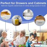 Baby Proofing Magnetic Cabinet Locks, Child Proof Safety Latches for Drawer Cupboard Kitchen Bedroom, Adhesive or Screw Two Installation Methods (16 Locks & 3 Keys) by 