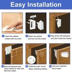Baby Proofing Magnetic Cabinet Locks, Child Proof Safety Latches for Drawer Cupboard Kitchen Bedroom, Adhesive or Screw Two Installation Methods (16 Locks & 3 Keys) by 