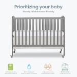 Dream On Me, Full Size 2-in-1 Folding Stationary Side Crib, Steel Grey from Dream on Me Dropship
