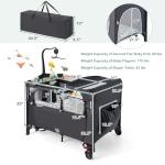 BABY JOY 5-in-1 Pack and Play, Baby Bedside Sleeper with Bassinet, Multifunction Bed Side Sleeper w/U-Shaped Diaper Changer, Safety Strap, Side Package, Music Box & Hanging Toys, Carrying Bag (Grey) from BABY JOY