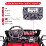 2 Seats Battery Powered Electric Truck with Remote Control, 24V Kids Ride on Toy with 20â Extra Width Seat for 3-8 Years Kids, LED Headlights, Front Storage, Bottle Holder, FM, Bluetooth, USB,Red from Chuzhou Bettyma Baby Carrier CO.,Ltd