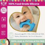 Baby Elefun Teething Ring, BPA Free Silicone Easy to Hold Teether Toy with Gift Package Included, Effective Elephant Teething Rings for Babies 3 4 6 12 Months Boy Teethers Cute Valentines Day Gifts from Baby Elefun