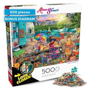 Buffalo Games - Aimee Stewart - Family Campsite - 500 Piece Jigsaw Puzzle with Hidden Images by Buffalo Games