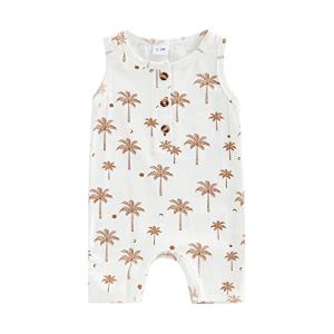 Baby Boy Sleeveless Romper Newborn 0 3 6 9 12 Months Summer Clothes White 0-3 Months by 