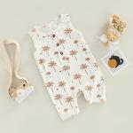 Baby Boy Sleeveless Romper Newborn 0 3 6 9 12 Months Summer Clothes White 0-3 Months by 