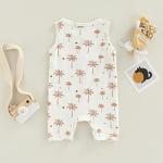 Baby Boy Sleeveless Romper Newborn 0 3 6 9 12 Months Summer Clothes White 0-3 Months by 