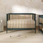Dream On Me Clover 4-in-1 Modern Island Crib with Rounded Spindles I Convertible Crib I Mid- Century Meets Modern I Coordinates with The Clover Changing Table, Olive, 54.3x30.3x36.3 Inch (Pack of 1) by Dream On Me