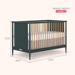 Dream On Me Clover 4-in-1 Modern Island Crib with Rounded Spindles I Convertible Crib I Mid- Century Meets Modern I Coordinates with The Clover Changing Table, Olive, 54.3x30.3x36.3 Inch (Pack of 1) by Dream On Me