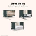Dream On Me Clover 4-in-1 Modern Island Crib with Rounded Spindles I Convertible Crib I Mid- Century Meets Modern I Coordinates with The Clover Changing Table, Olive, 54.3x30.3x36.3 Inch (Pack of 1) by Dream On Me