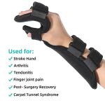 Fanwer Stroke Resting Hand Splint - Night Immobilizer Wrist Finger Brace for Flexion Contractures, Functional 5 Finger Stabilizer Wrap - for Muscle Atrophy Rehab, Arthritis, Tendonitis, Carpal Tunnel Pain (Right) by Fanwer
