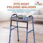 NOVA Walker Tray, Food Tray with 2 Cup Holders for Folding Walker, Fits on Most Folding Walkers, 1 Count (Pack of 1) from NOVA - Ortho-Med, Incorporated