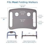 NOVA Walker Tray, Food Tray with 2 Cup Holders for Folding Walker, Fits on Most Folding Walkers, 1 Count (Pack of 1) from NOVA - Ortho-Med, Incorporated